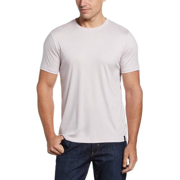 Perry Ellis Mens Tee Sz S Smart Interlock Crew Neck Lavender Fog Short Sleeves - Picture 1 of 11
